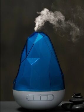 Rockano Essential Oil Diffuser Humidifier Blue Geometric Aromatherapy Mist LED